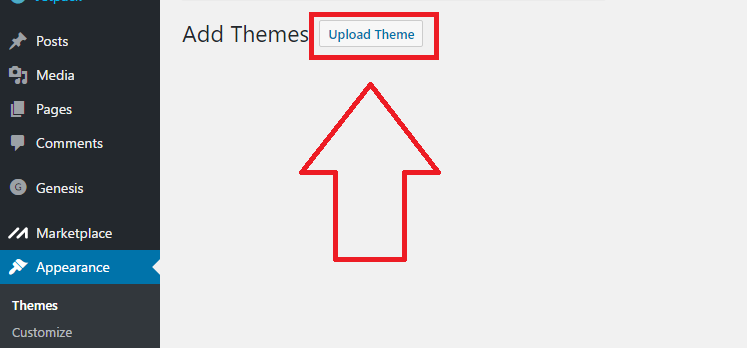 click-on-upload-theme