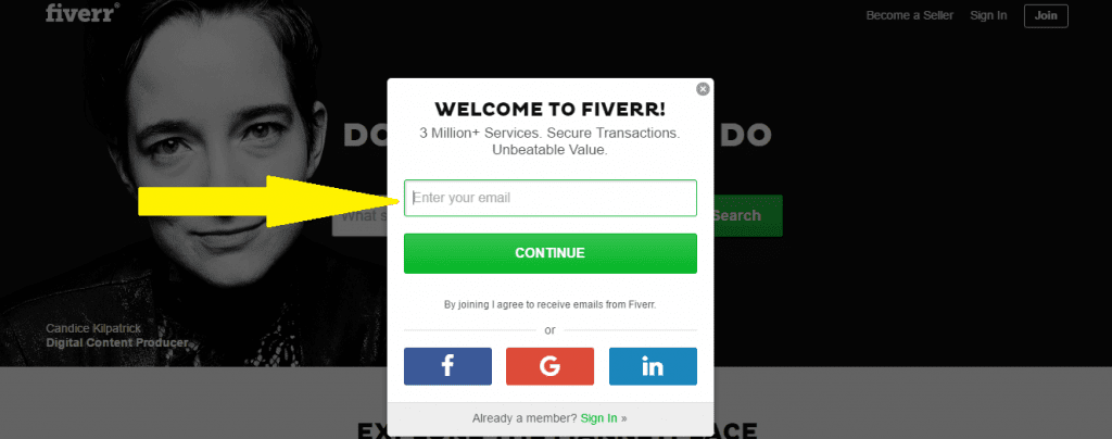 Fiverr Signup