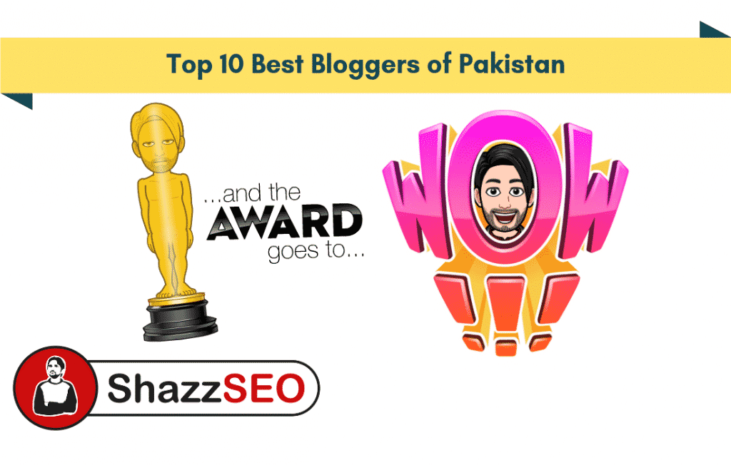 Collage of the top 10 famous bloggers in Pakistan