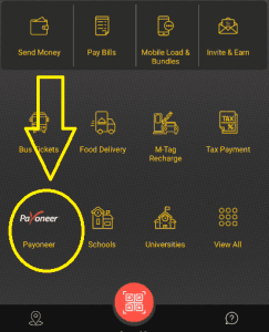 Payoneer icon on Jazzcash App