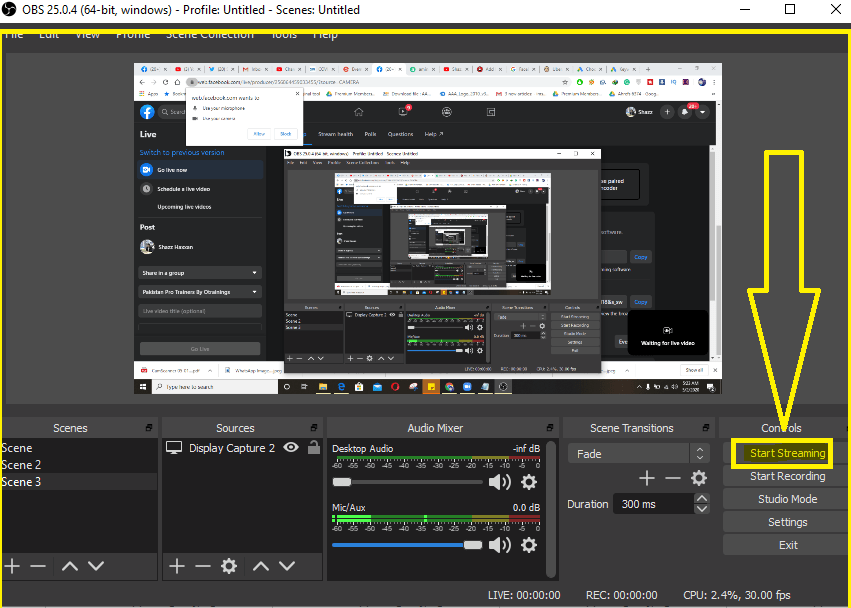 How to Come Live in Facebook Group Through OBS - Latest Complete Guide 12 2026 click on start streaming