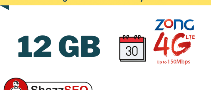 Zong Internet SIM Monthly 12GB