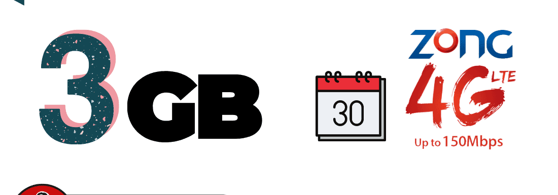 Zong Monthly 3GB 3G / 4G Package 2023