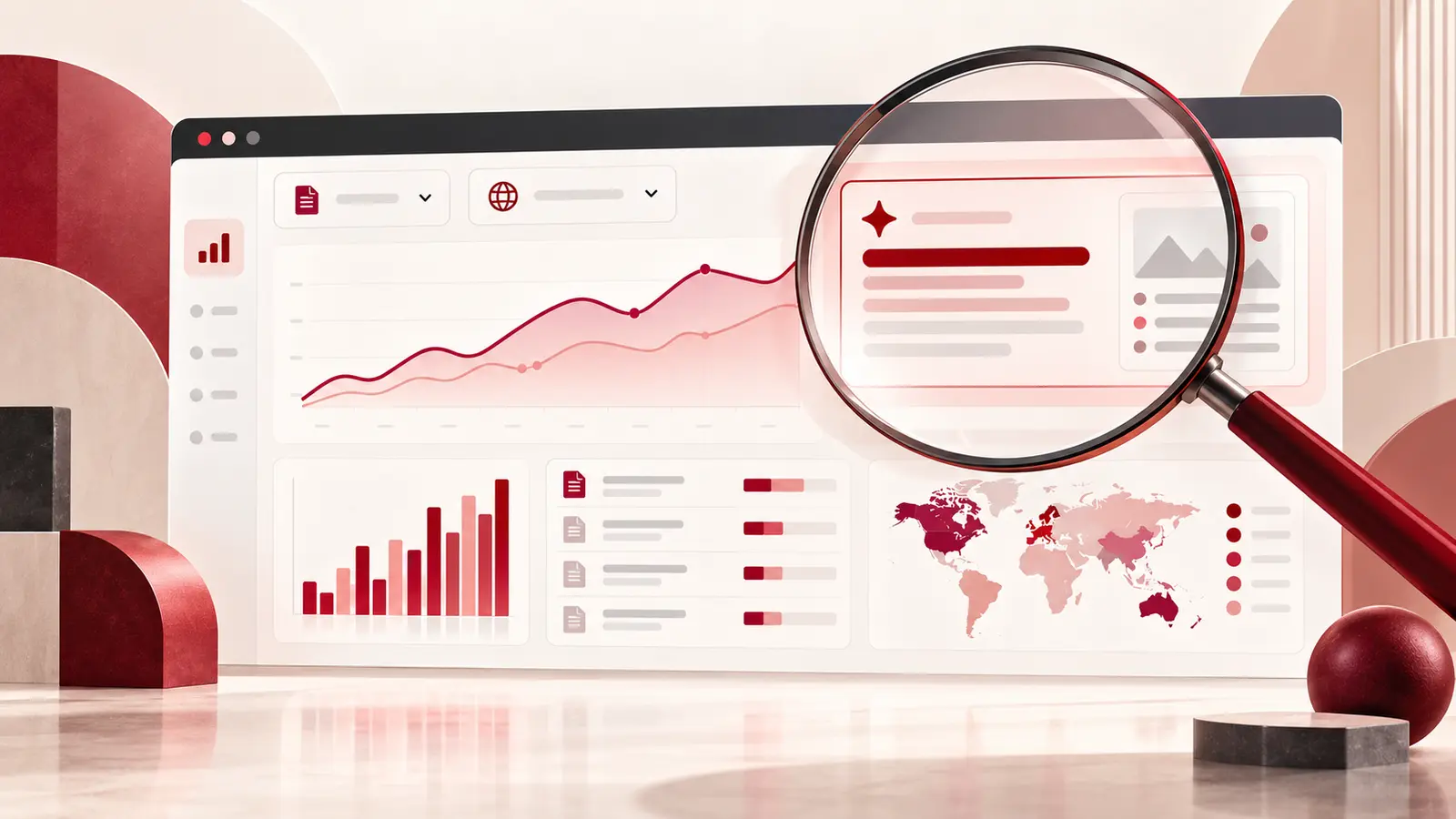 Editorial illustration of measuring AI search visibility in Google Search Console