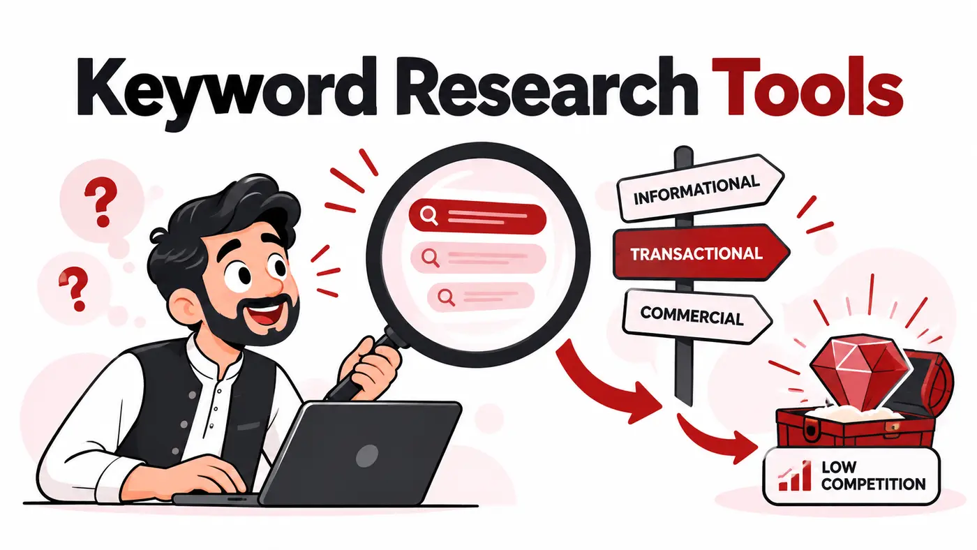 Cartoon guide to affordable keyword research tools for Pakistani freelancers
